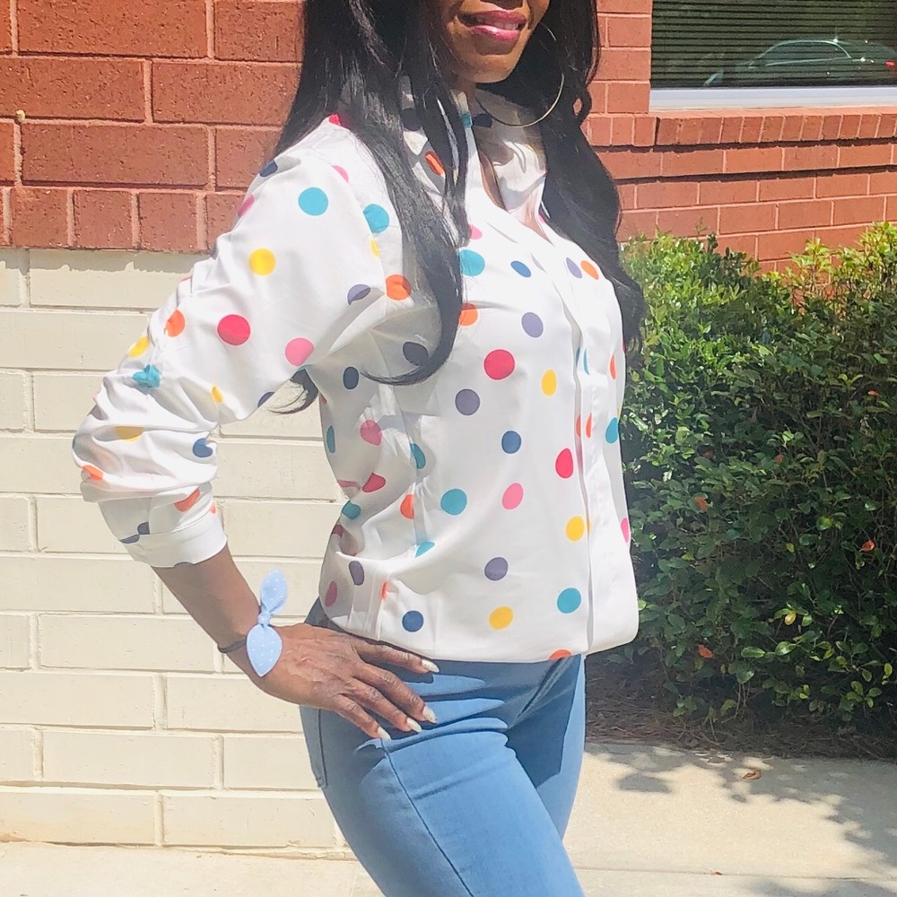 Polka dots button down shirt - Picture 2 of 5